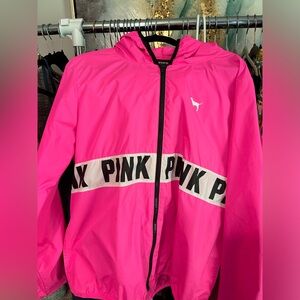 Vintage Y2K VS Pink windbreaker with hood